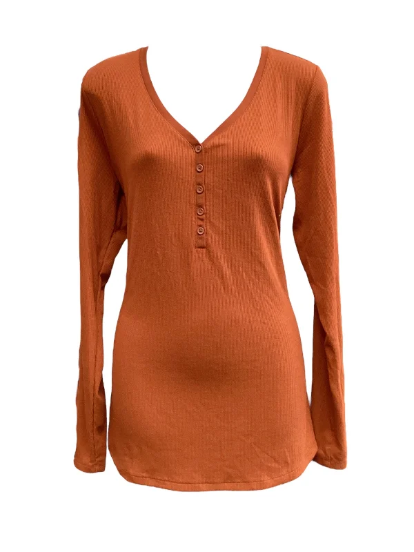 Women's Blouse for HolidayTop Long Sleeve By Ana In Orange, Size: Xl