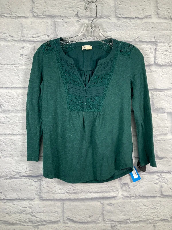 Women's Blouse with Bell SleevesTop Long Sleeve By Meadow Rue In Green, Size: Xs