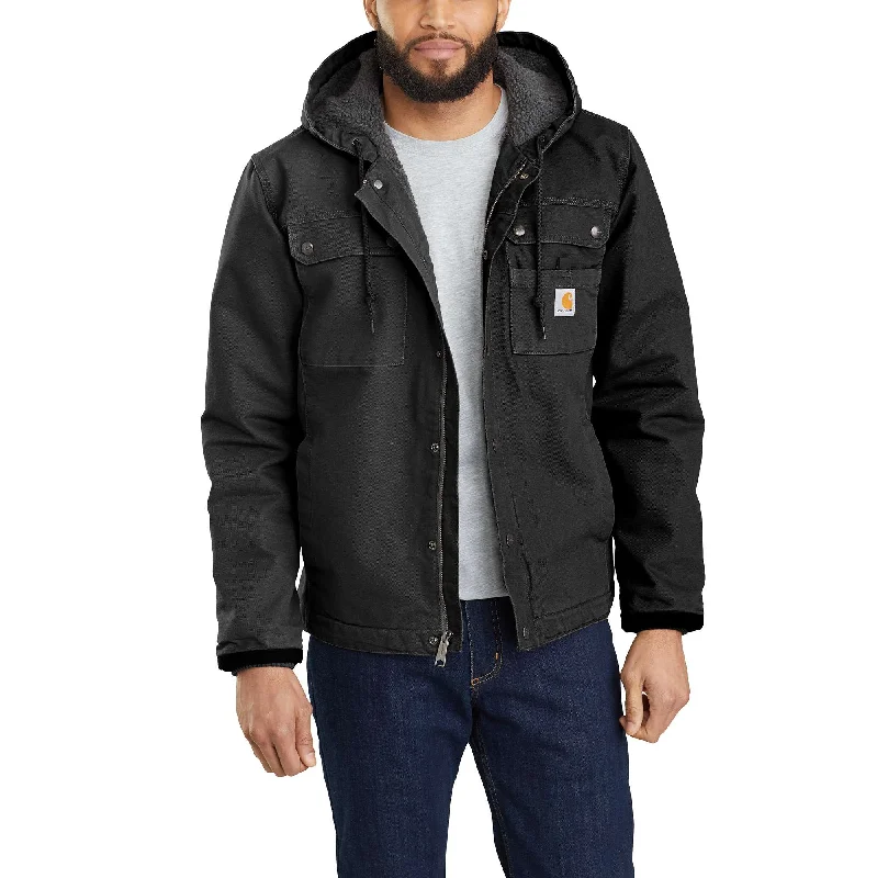 men's lightweight denim jacketRelaxed Fit Washed Duck Sherpa-Lined Utility Jacket