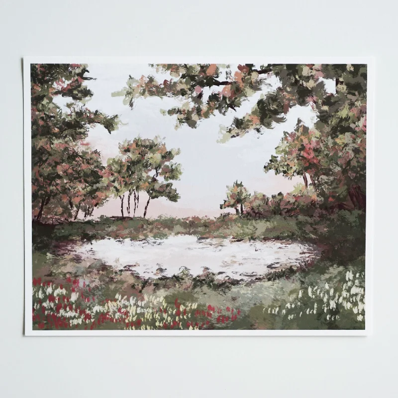 elegant top hats8x10 Vintage Inspired Pond Landscape Print
