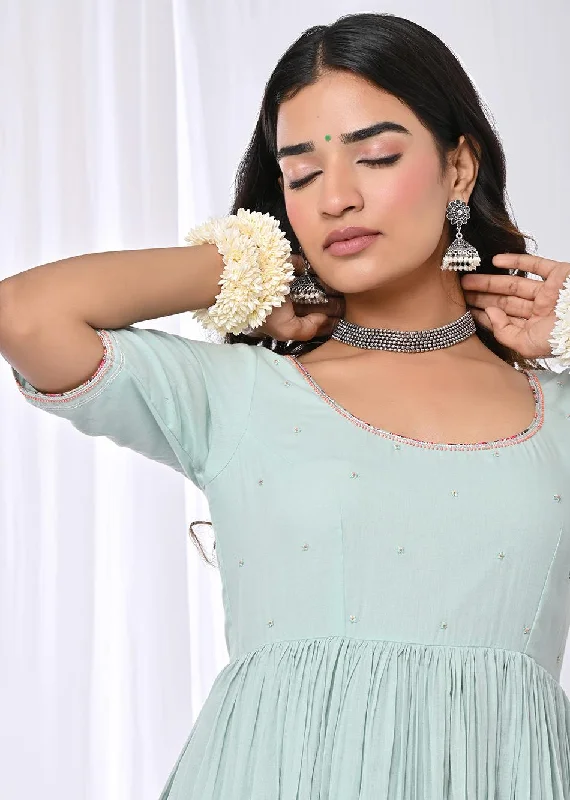 breathable golf hatsMint Green Gather Anarkali Suit Set