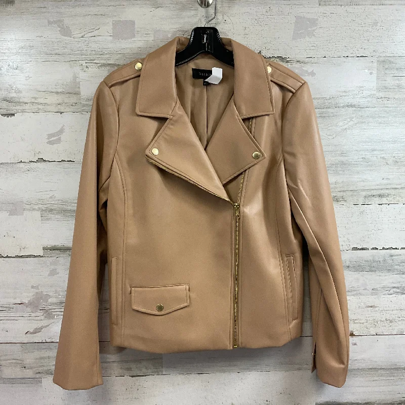 Women's Coats with Fur Trimmed ZipperJacket Other By Talbots In Brown, Size: L