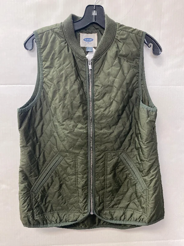 Women's Coats with Fur Trimmed PocketsVest Puffer & Quilted By Old Navy In Green, Size: M
