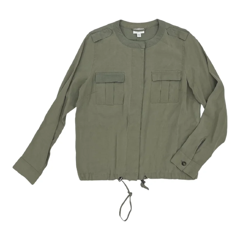 Women's Coats with Fur Trimmed HoodJacket Utility By J. Jill In Green, Size:S