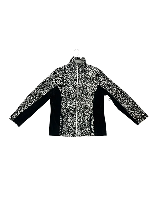 Women's Coats with Fur Trimmed PocketsJacket Fleece By Chicos In Animal Print, Size: S