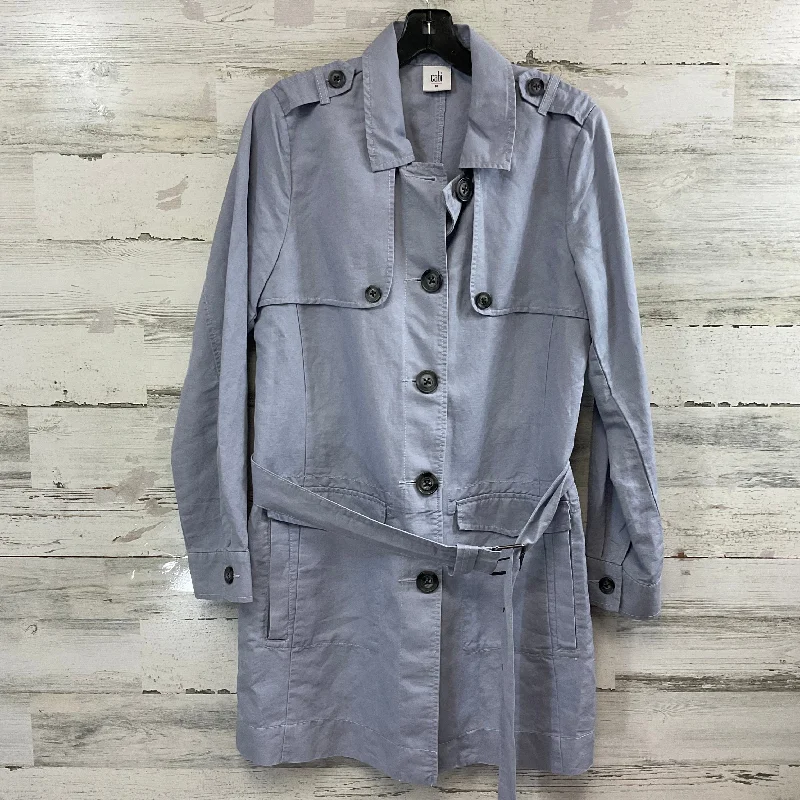 Women's Coats with Fur Trimmed BeltJacket Utility By Cabi In Grey, Size: M