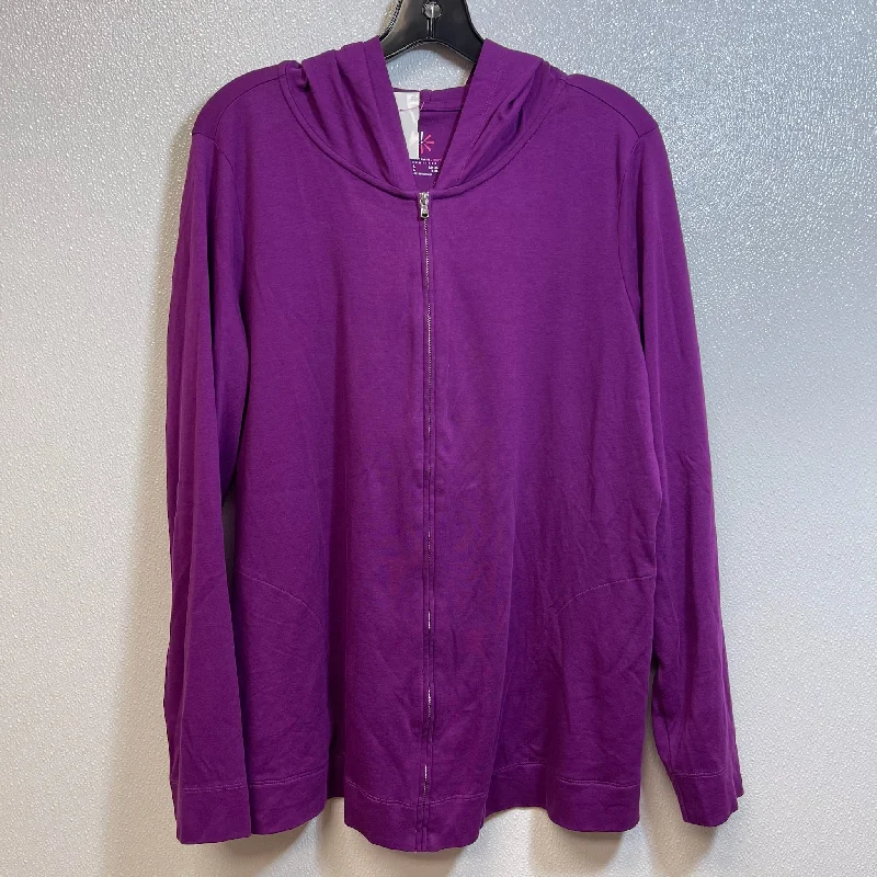 Women's Trench CoatsJacket Other By Isaac Mizrahi Live Qvc In Purple, Size: L